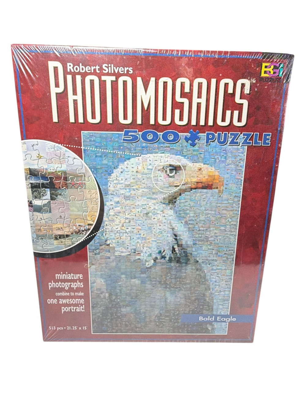 PHOTOMOSAICS Bald Eagle Puzzle 500 Pieces Robert Silvers Buffalo Games New